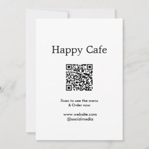 Invitation Cafe restaurant scanner pour voir le menu commande