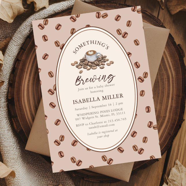 Invitation Café Something’s Brewing Baby Shower (Créateur téléchargé)