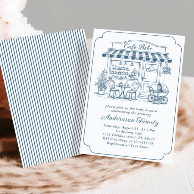 Invitation Cafe Tendance Bebe Salon de Thé Café Bébé Shower (Créateur téléchargé)