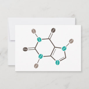 Invitation caféine moléculaire de grains de café