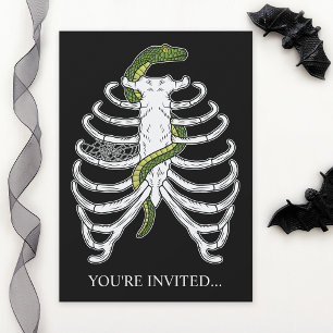 Invitation Cage De Rib Squelette Os Avec Serpent Vert Hallowe