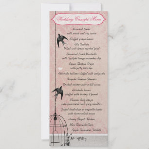 Invitation Cage d'oiseaux vintage rose Damas Enregistrer la d