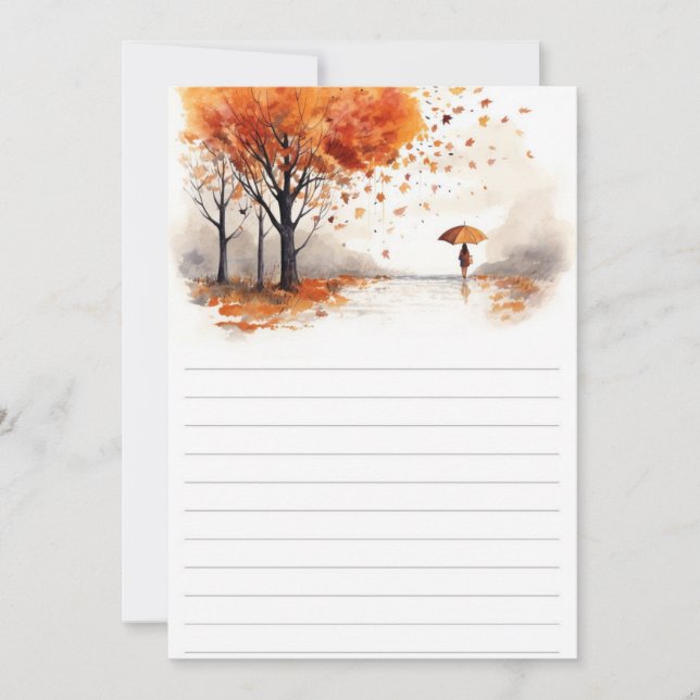 Invitation Cahier à reliure rigide Feuilles d'automne | Jou f (Devant)