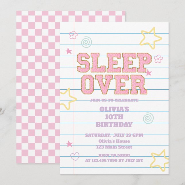 Invitation Cahier de notes à patchwork universitaire pour soi (Devant / Derrière)