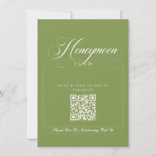 Invitation Caisse de fonds de mariage en calligraphie verte i