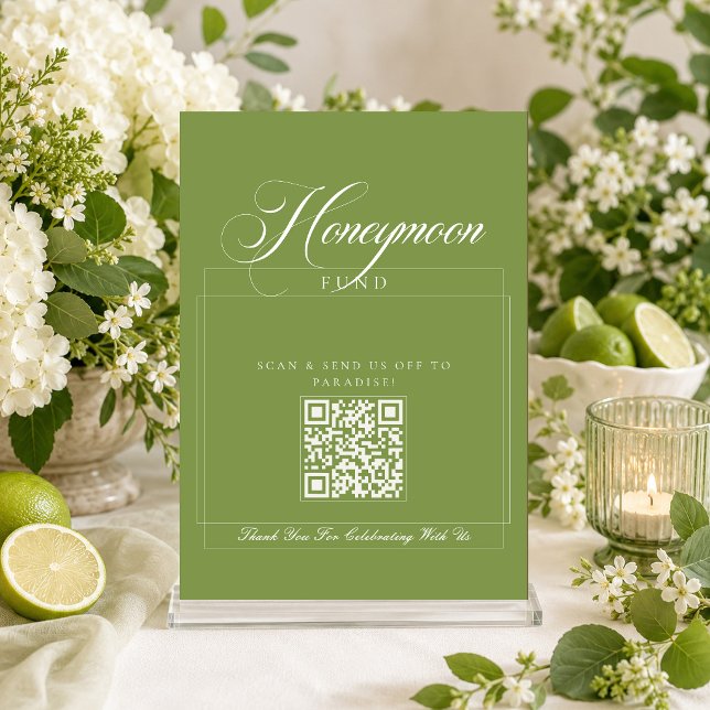 Invitation Caisse de fonds de mariage en calligraphie verte i (Créateur téléchargé)
