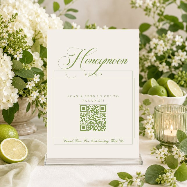 Invitation Caisse de fonds de mariage en calligraphie verte i (Créateur téléchargé)