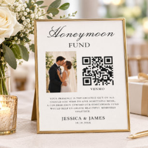 Invitation Caisse de lune de miel QR Code et mariage photo 