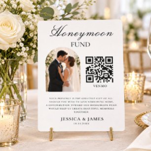 Invitation Caisse de lune de miel QR Code et mariage photo