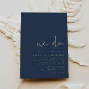 Invitation CAITLIN - Marine et or Moderne minimaliste Edgy