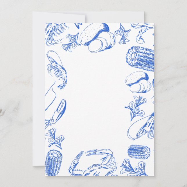 Invitation Cajun Seafood Boil - Southern Coastal Food Art (Devant)