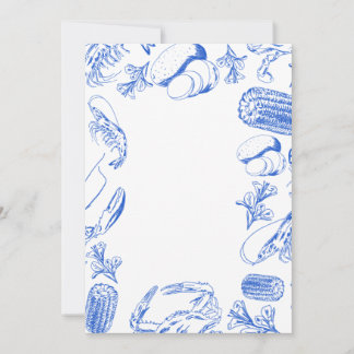 Invitation Cajun Seafood Boil - Southern Coastal Food Art