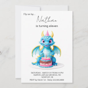 Invitation *~* Cake Baby Dragon Photo AP88 Anniversaire