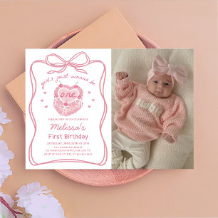 Invitation Cake Bow Girls Veut Juste Être Un Anniversaire Pho