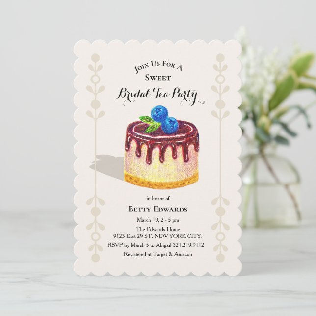 Invitation Cake Dessert Sweet Personalized Bridal Shower  (Debout devant)