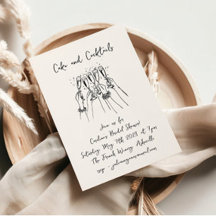 Invitation Cakes Câteaux écrits à la main Cocktails Doodles F