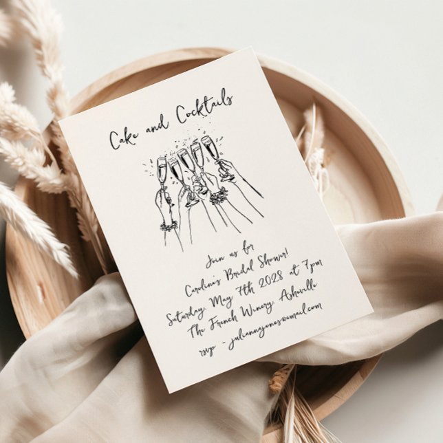 Invitation Cakes Câteaux écrits à la main Cocktails Doodles F (Créateur téléchargé)