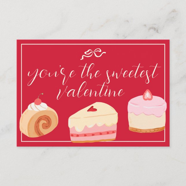Invitation Cakes Photo Sweetest Valentine Love Holiday Card (Devant)