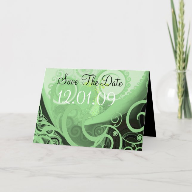 Invitation Cala Lilly Green Swirls - Customisé (Devant)