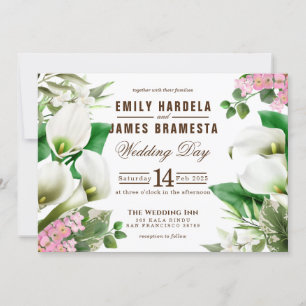 Invitation Cala Lily Mariage d'aquarelle tropicale