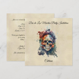 Invitation Calavera Hermosa personnalisée Crâne de la Fête de