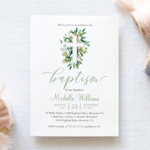 Invitation Calcul de couleur de l'espace vert Baptême