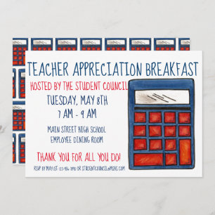 Invitation Calculatrice bleue École Math Appréciation de l'en