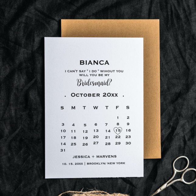 Invitation Calendrier de calligraphie élégant proposition dem (Créateur téléchargé)