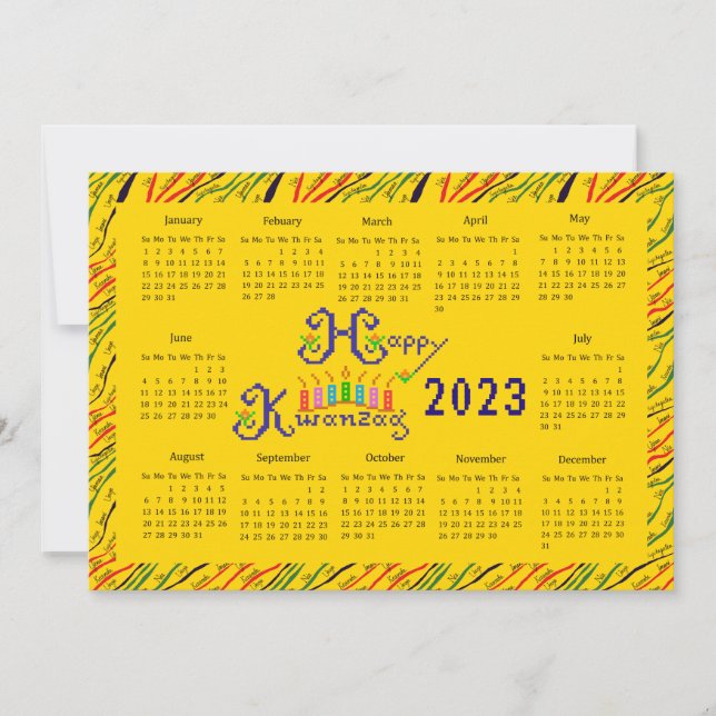 Invitation Calendrier de la main de Kwanzaa joyeux (Devant)