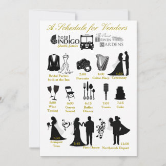 Invitation Calendrier de l'itinéraire de mariage pour les fou