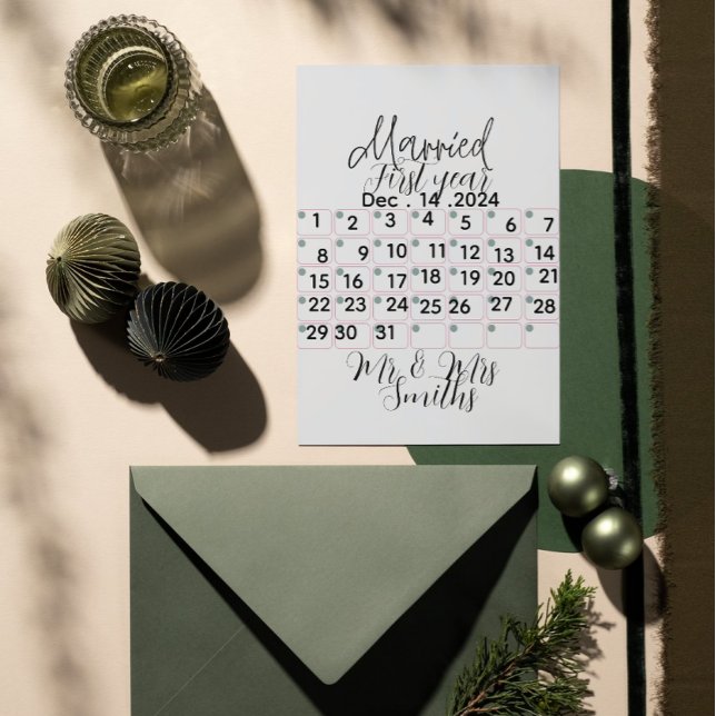 Invitation Calendrier de mariage personnalisé Date  (Créateur téléchargé)