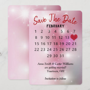 Invitation Calendrier de mariage "Sauver la date" sur fond de