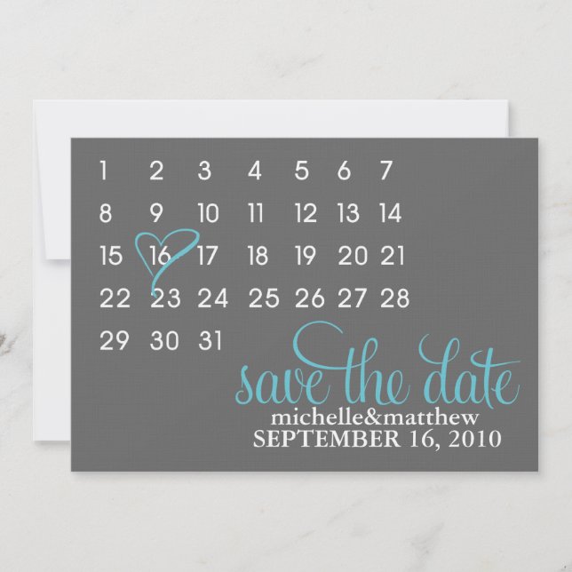 Invitation Calendrier Enregistrer la date Annonces du Mariage (Devant)