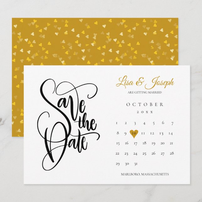 Invitation Calendrier moderne de mise à jour de date de maria (Devant / Derrière)