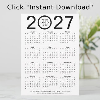 Invitation Calendrier numérique personnalisé 2027 avec logo |