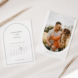 Invitation Calendrier photo d'archive minimaliste Enregistrez