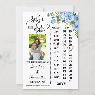 Invitation Calendrier photo enregistrer la date mariage flora