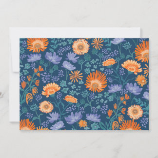 Invitation Calendula Peinture à la main Design floral