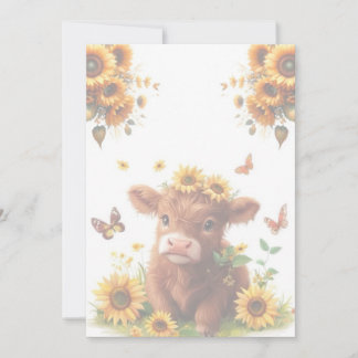 Invitation Calf et tournesols écossais