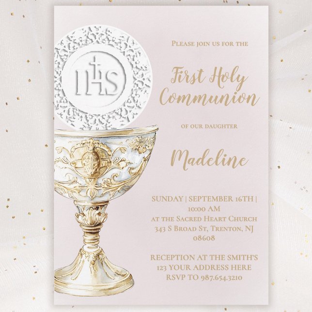 Invitation Calice d'Hostie de Première Communion solennelle (Créateur téléchargé)