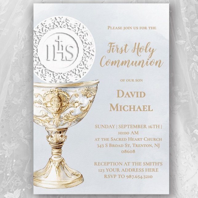 Invitation Calice Hôte Première Sainte Communion (Créateur téléchargé)