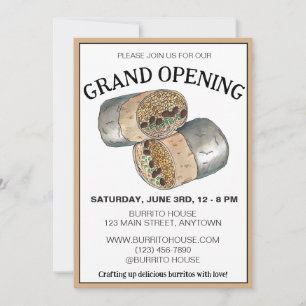 Invitation California Mission Burrito Restaurant Cuisine mexi