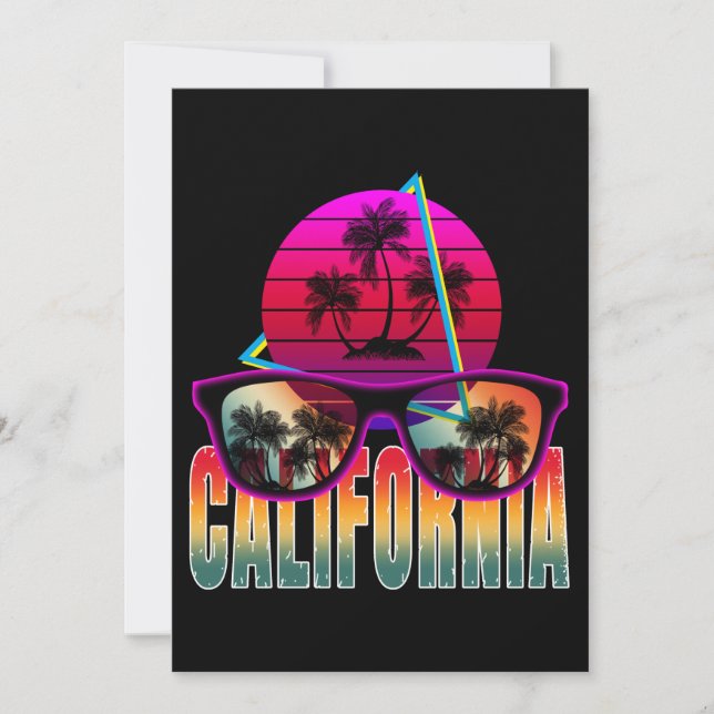Invitation californie rétro 80  (Devant)