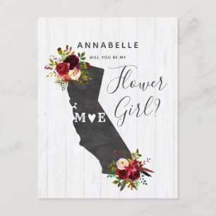 Invitation Californie State Floral Serez-Vous Ma Fille Fleur