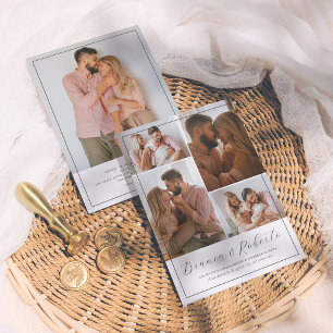 Invitation Caligrafía Moderna 5 Fotos Invitación de Boda