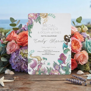 Invitation Câlins de corail et vœux d'océan pour la fête de m