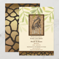 Câlins de girafes Brun Doré Baby Shower Zoo