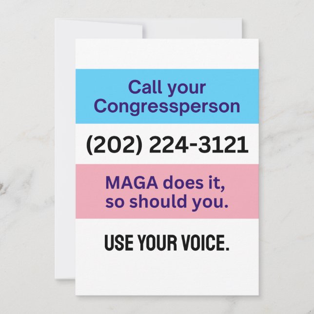 Invitation Call Congress MAGA fait Trans Ally (Devant)