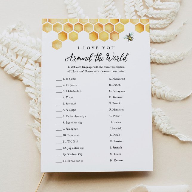 Invitation CALLA Bee Je T'Aime Dans Le Monde Du Jeu De Mariag (Créateur téléchargé)