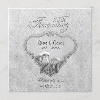 Invitation Calla d'argent 25e anniversaire de mariage